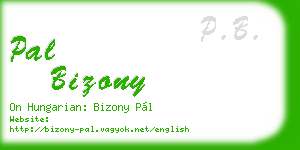pal bizony business card